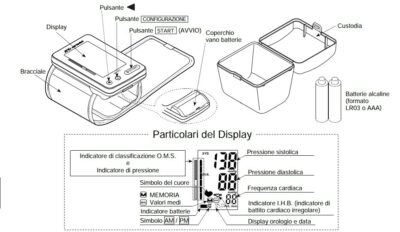 MISURATORE DI PRESSIONE DIGITALE DA POLSO AND UB-542 SFIGMOMANOMETRO