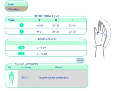 GUANTO COMPRESSIVO IN COTONE POLIESTENSIVO