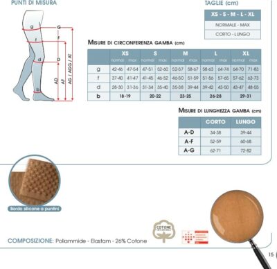 AUTOREGGENTI FINE COTONE PUNTA APERTA CCL2 23-32 mmHg GLORIA MED