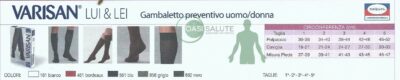 VARISAN LUI LEI 15-20mmHg GAMBALETTI PREVENTIVI RIPOSANTI Cotone sulla pelle