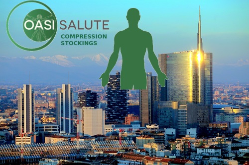 logo immagine oasisalute.com con skyline di Milano